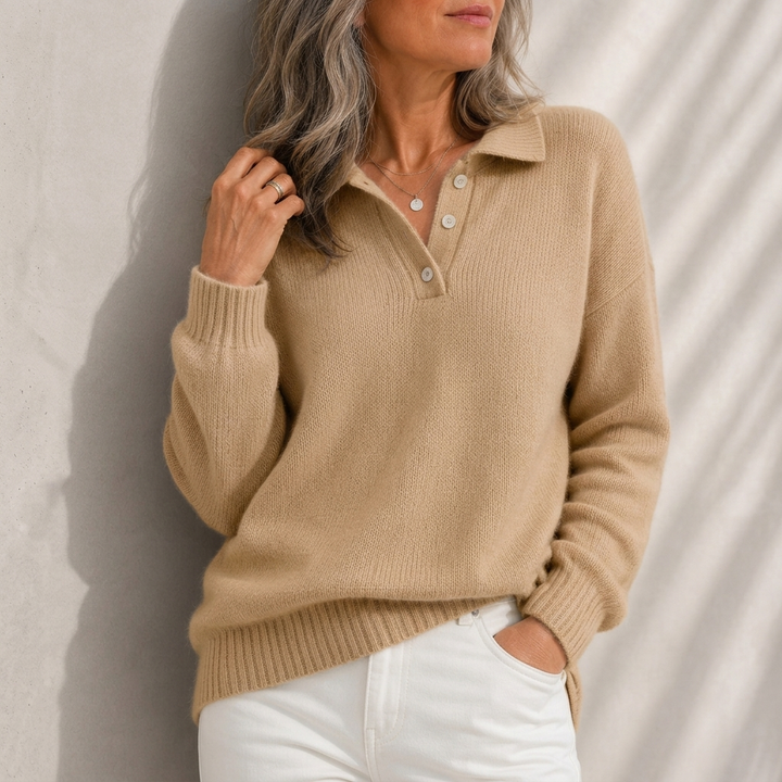 Aelis - Softtouch-Polokragen-Pullover