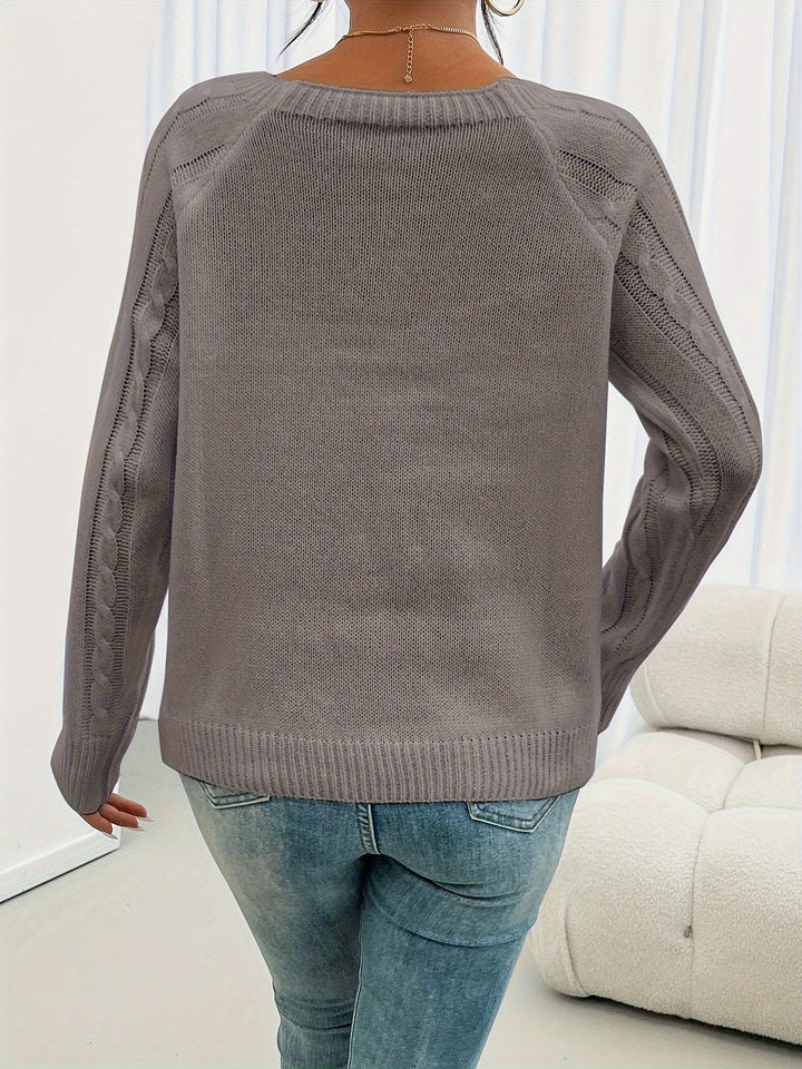 Rosabelle - Strukturierter Pullover mit Knopfdetails