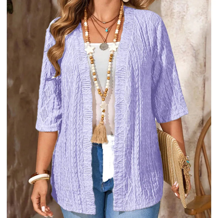 Delienne - Weiche Ajour-Strickjacke