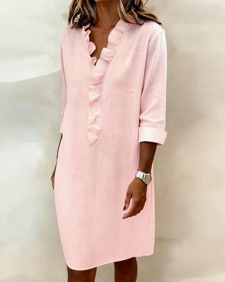 Dorelle - Luftiges Rüschen-Shirtkleid aus Leinen-Mix