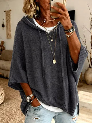 Celandria - Soft-Touch Oversized-Kurzarm-Hoodie