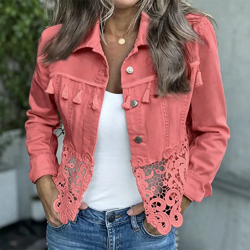 Anselia - Jacke mit Spitzenbesatz und Knopfleiste