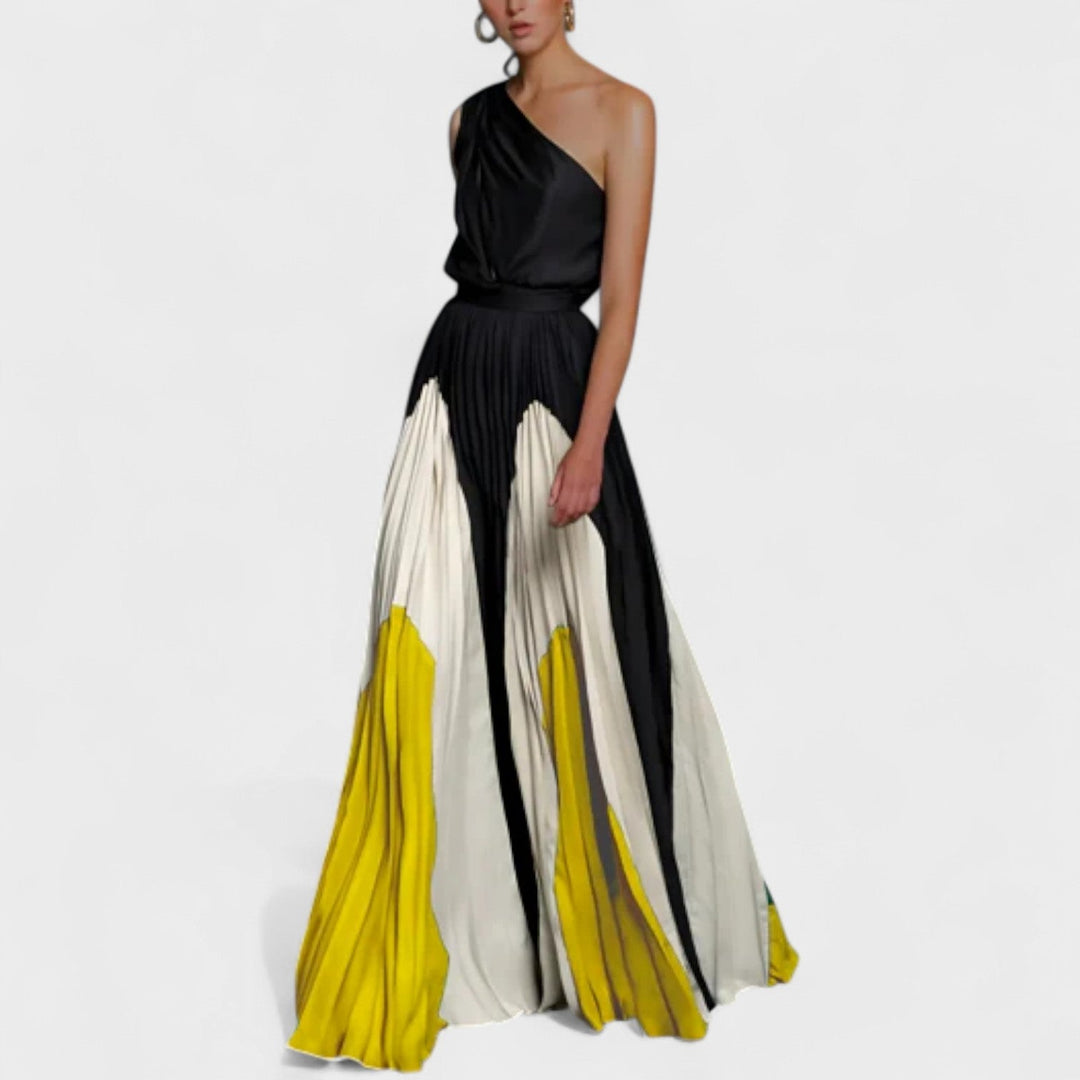 Elysia - Elegantes One-Shoulder-Plisseekleid