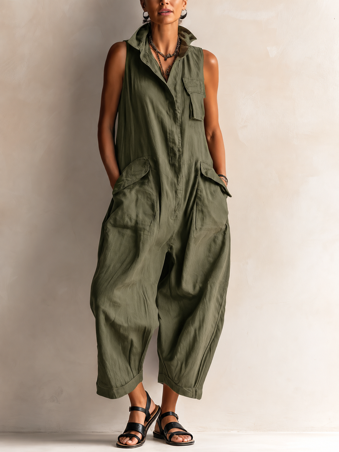 Nerine - Weicher Cargo-Jumpsuit