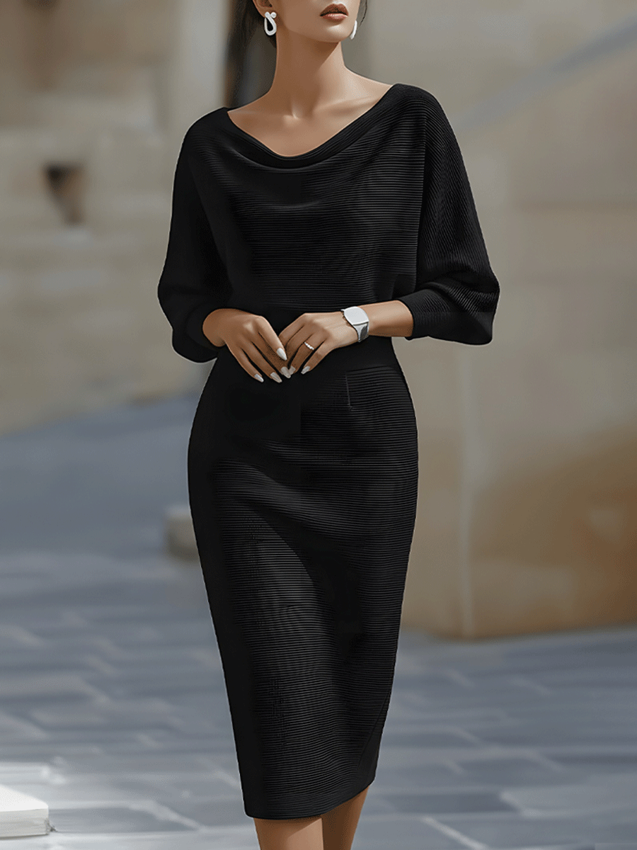 Avalon - Softtouch-Midikleid mit Fledermausärmeln