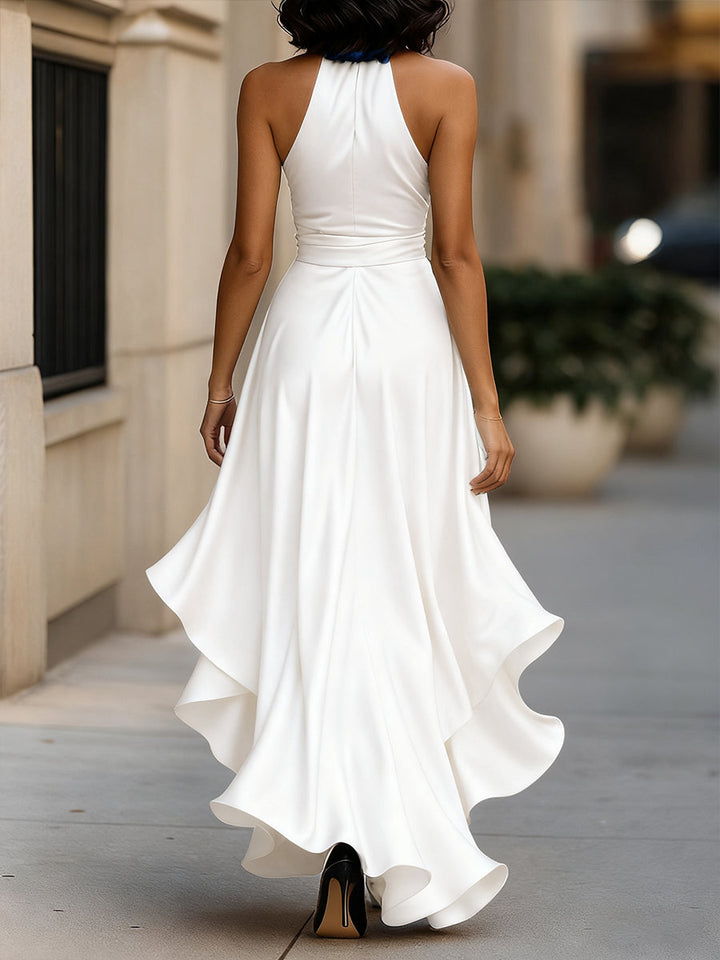 Palmer - Luxuriöses Wickel-Maxikleid mit Neckholder