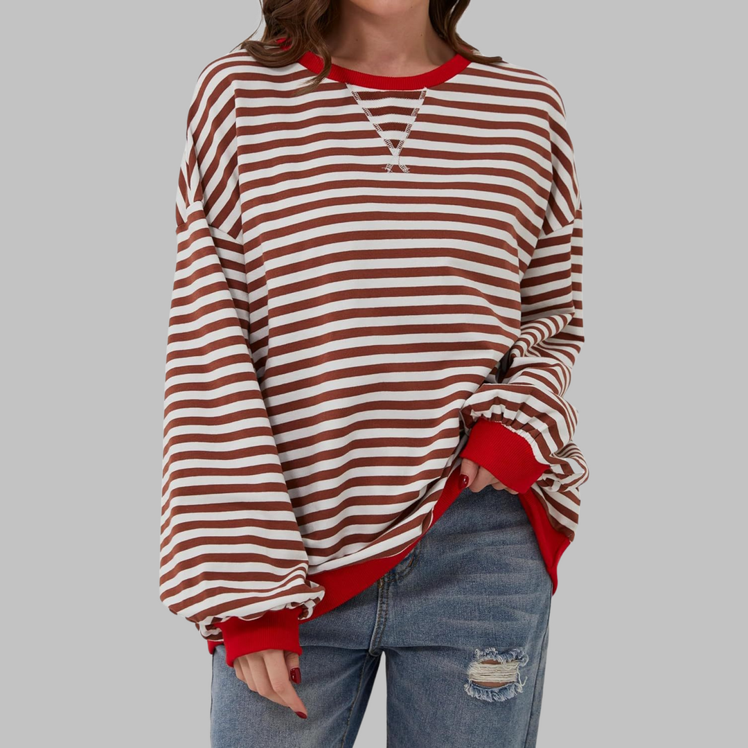 Adelia - Gestreiftes Langarm-Sweatshirt in Soft-Touch-Qualität