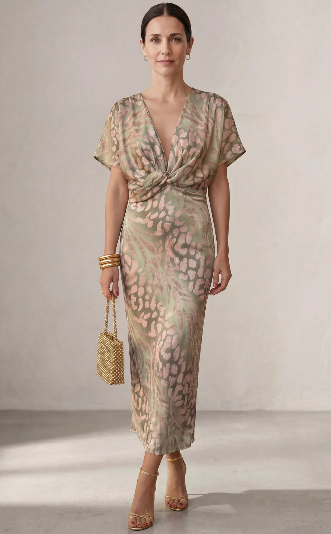 Selina - Drapiertes Kleid mit Knotendetail an der Taille