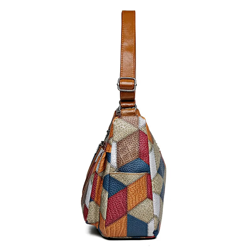 Lauranique - weichgriffige Patchwork-Umhängetasche