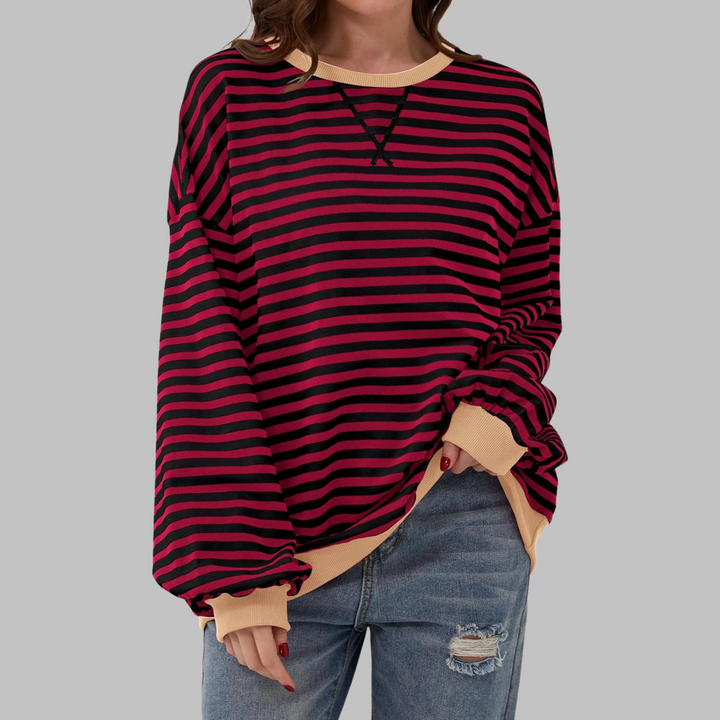 Adelia - Gestreiftes Langarm-Sweatshirt in Soft-Touch-Qualität