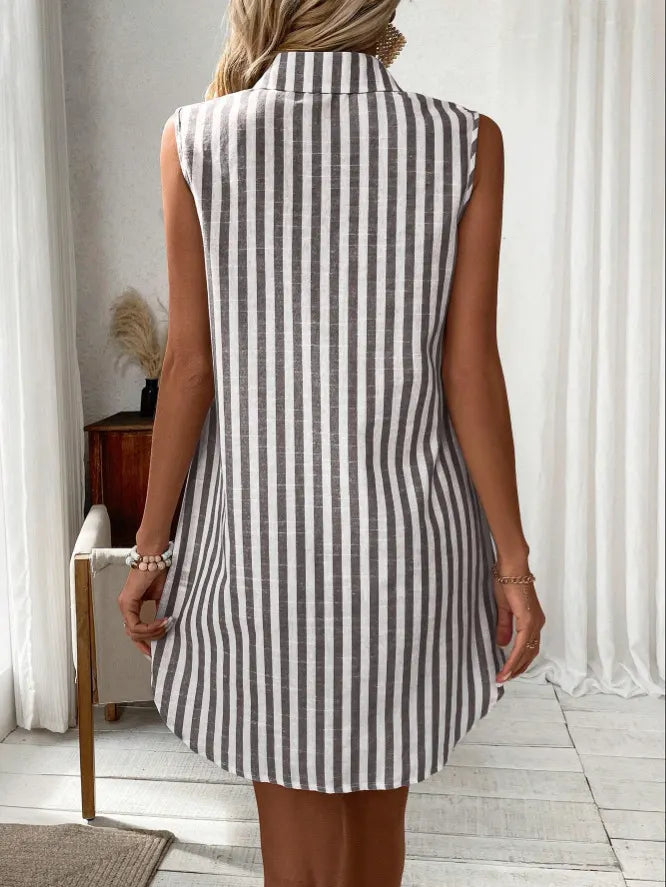 Anora - Gestreiftes Soft-Touch-Hemdkleid