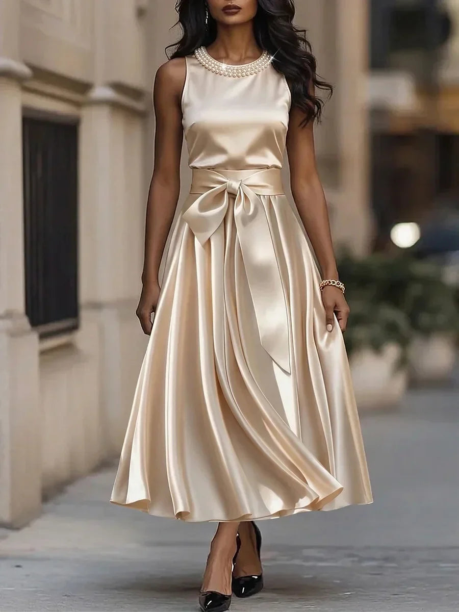Sabine - Elegantes Midikleid mit Schleife