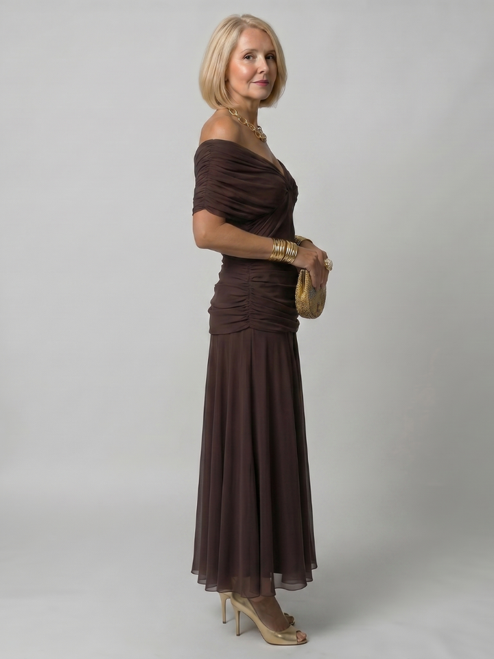 Galatea - Leichtes schulterfreies Midikleid
