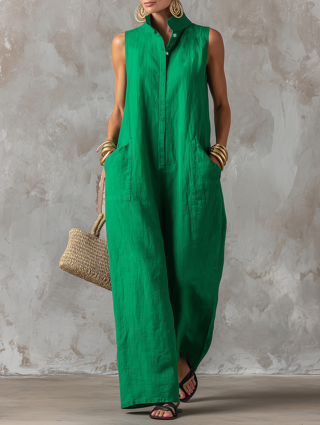 Ondine - Luftiger, ärmelloser Jumpsuit