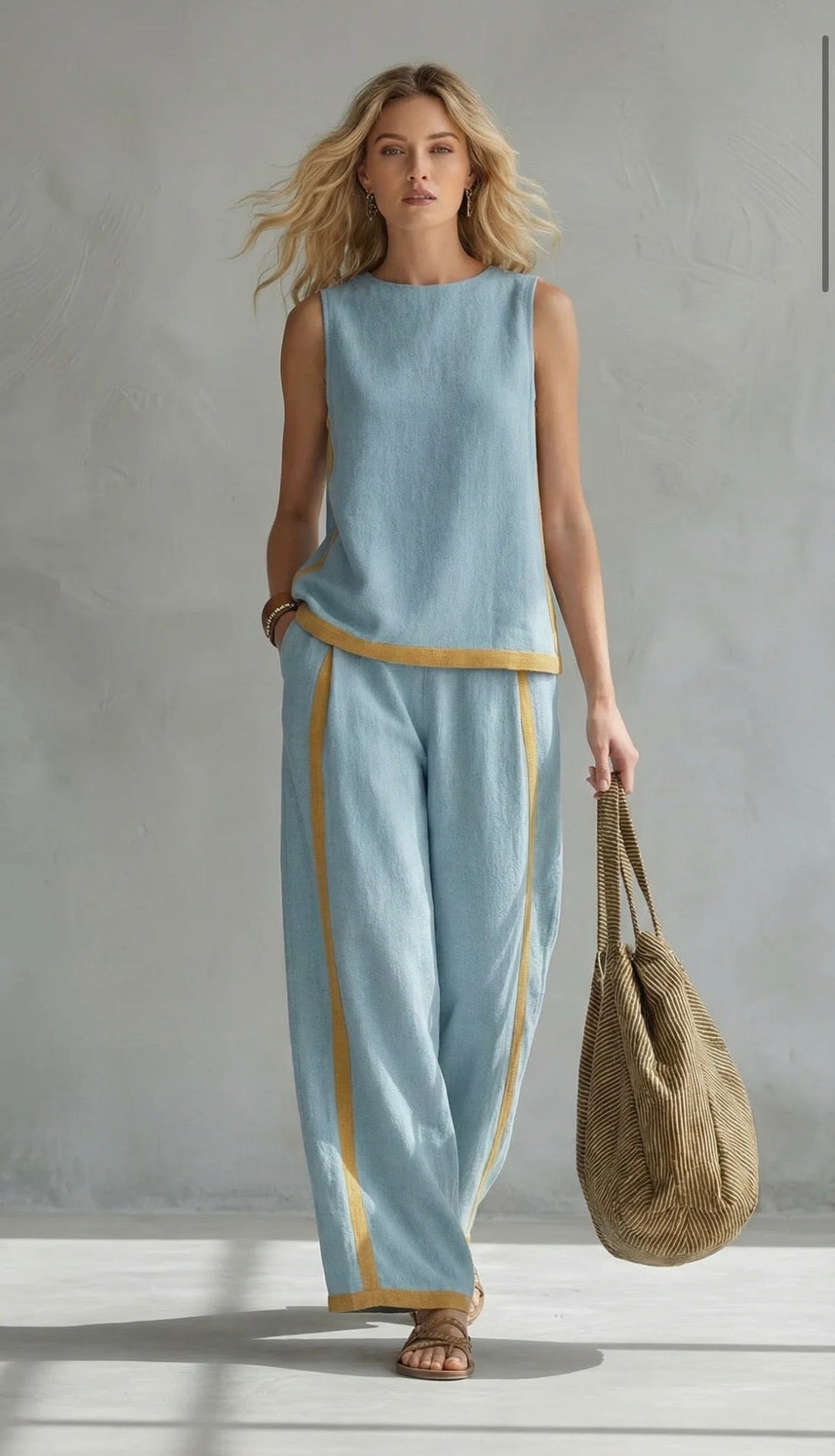 Quella - Fließendes Top & Hosen-Set