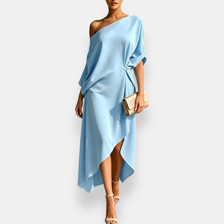 Edwina - Fließend fallendes asymmetrisches Abendkleid