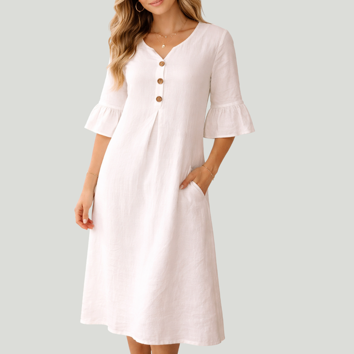 Sorella - Soft-Touch-Kleid mit Rüschenärmeln