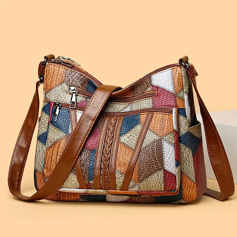 Lauranique - weichgriffige Patchwork-Umhängetasche