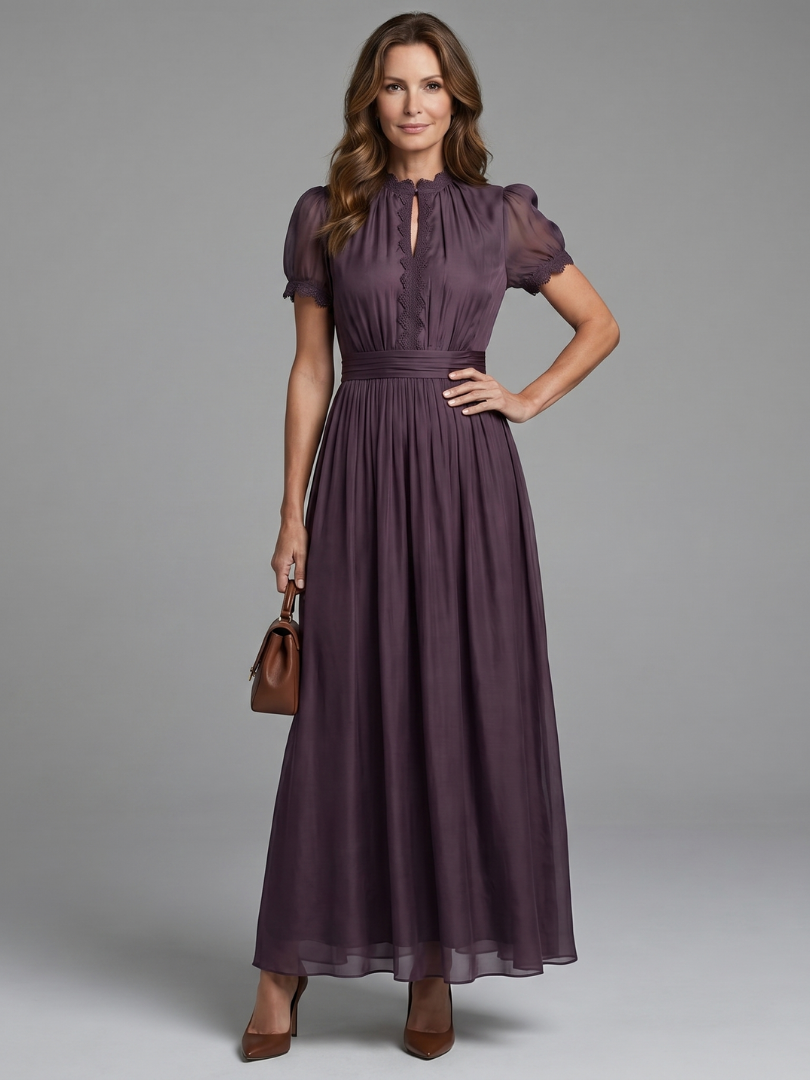 Jovelle - plissiertes Maxikleid mit weichem Griff