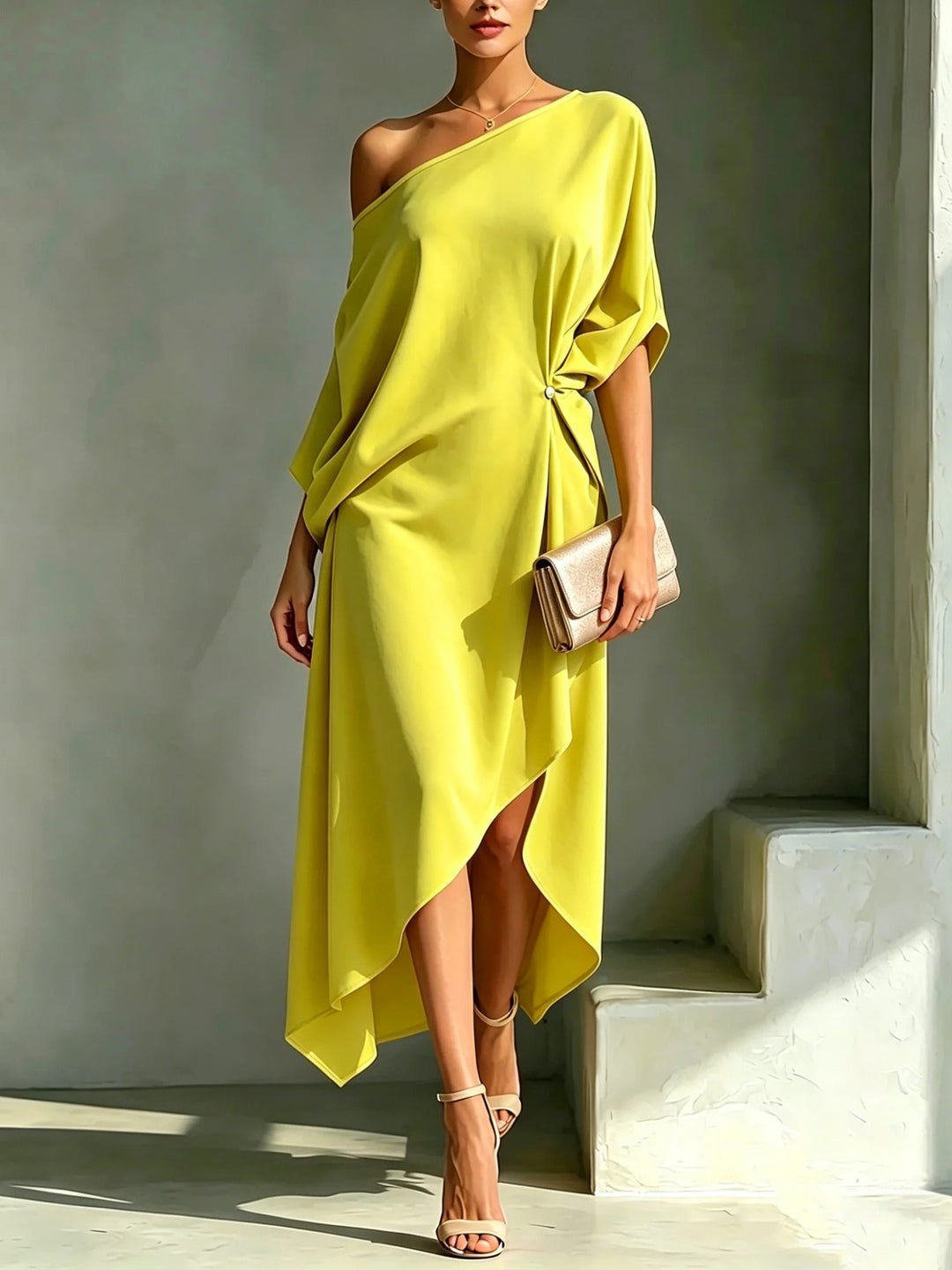 Erica - Fließendes Midikleid mit einem Schulterträger