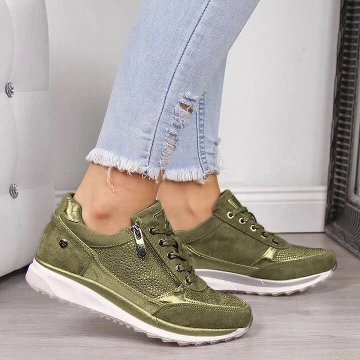 Raina - Schnür-Sneaker mit seitlichem Reißverschluss und lässiger Passform
