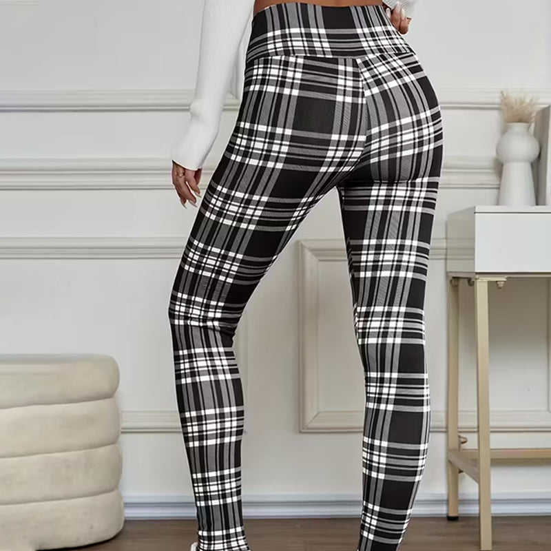 Estelyn - Klassische karierte Stretch-Leggings