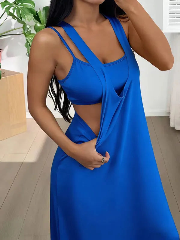 Evania - Zweiteiliges Maxikleid-Set im Lagenlook