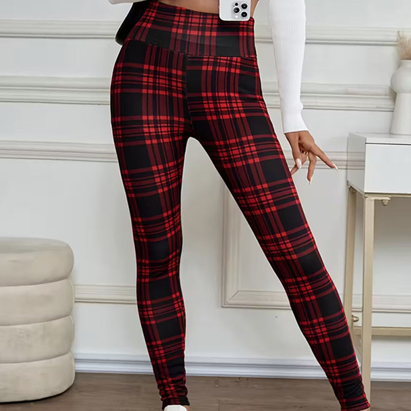 Estelyn - Klassische karierte Stretch-Leggings