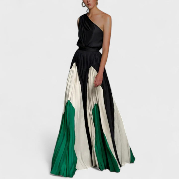 Elysia - Elegantes One-Shoulder-Plisseekleid
