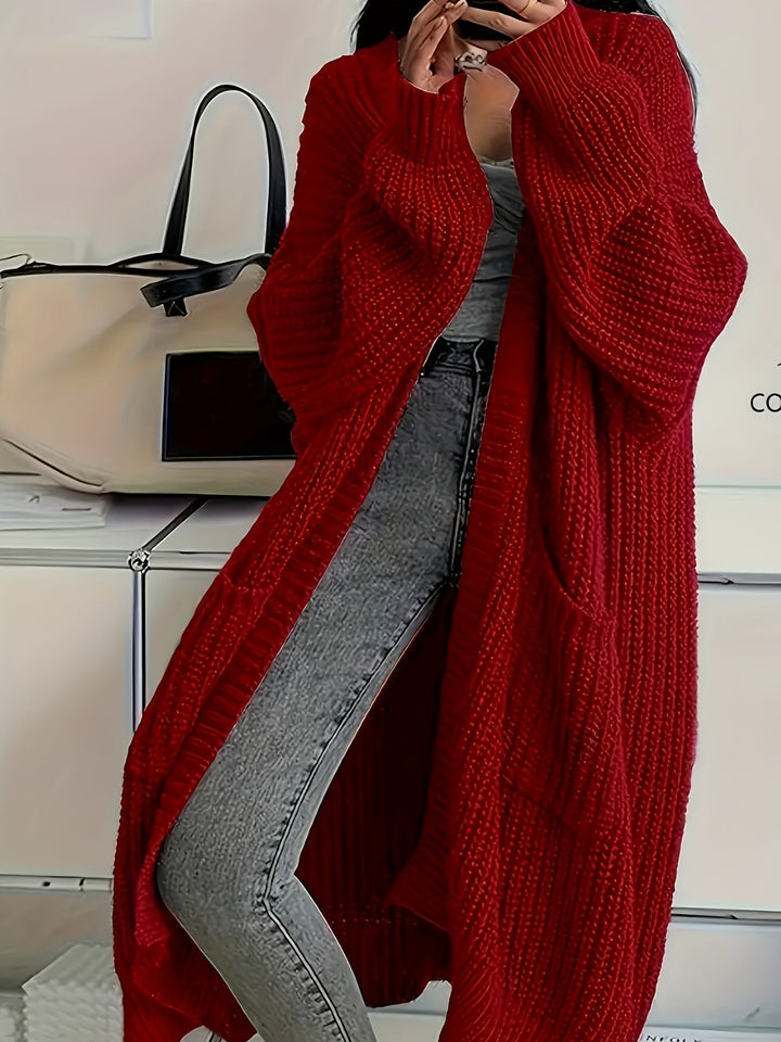 Rosalienne - Lang geschnittener Soft-Touch-Cardigan