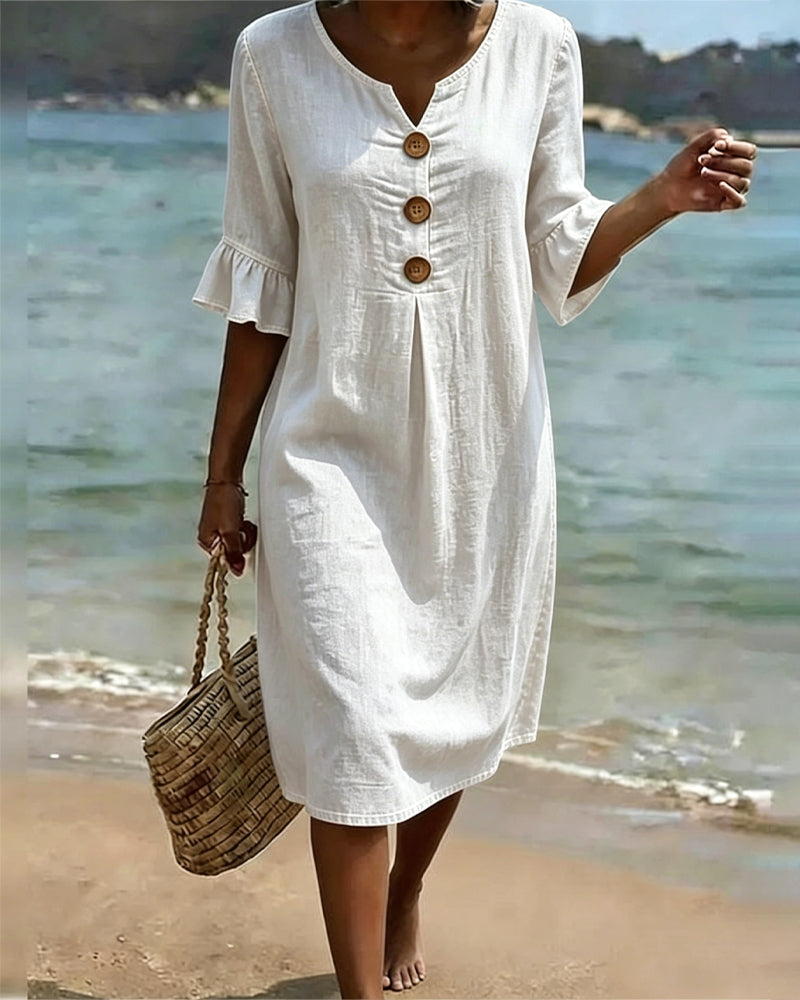 Sorella - Soft-Touch-Kleid mit Rüschenärmeln