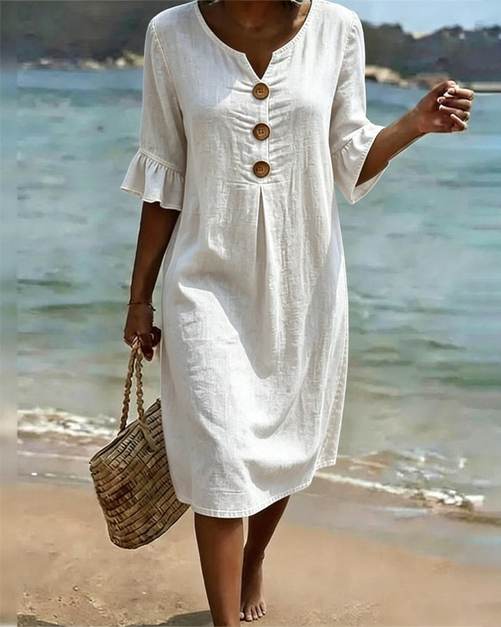 Sorella - Soft-Touch-Kleid mit Rüschenärmeln