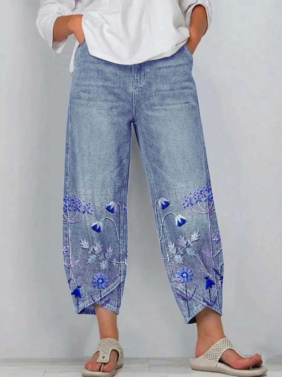 Giada - Bedruckte Relaxed-Fit-Jeans