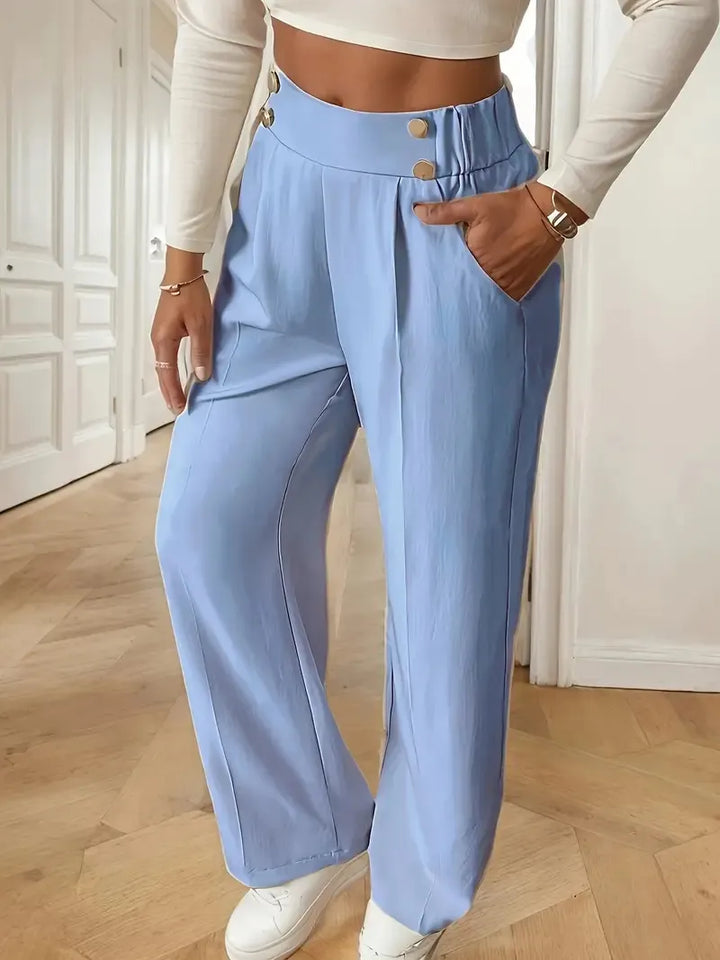 Ashlena - Hochtaillierte, weit geschnittene Soft-Touch-Hose
