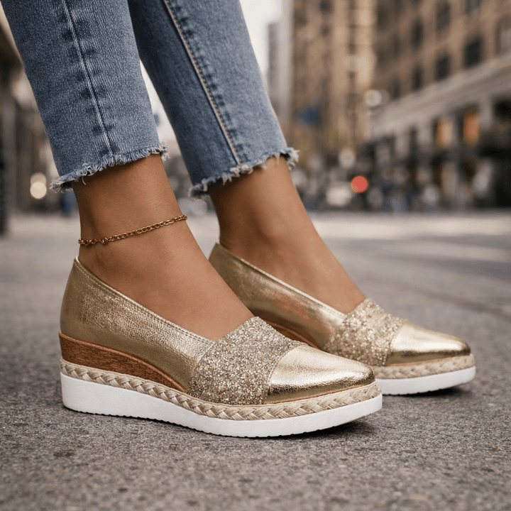 Kirsty - Funkelnde Keilabsatz-Sneaker