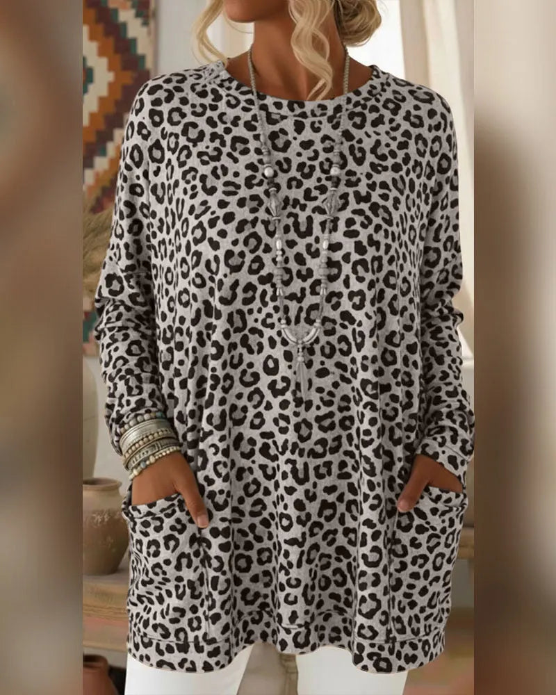 Primelia - Soft-Touch-Langarmshirt mit Leoprint