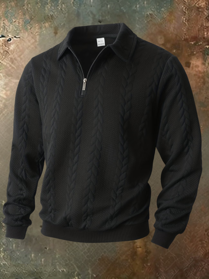 Belvorn - Premium Half-Zip-Pullover mit Zopfmuster