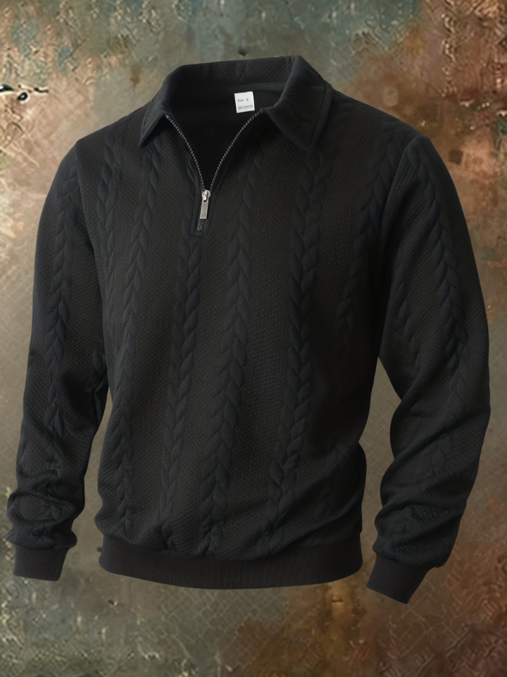 Belvorn - Premium Half-Zip-Pullover mit Zopfmuster