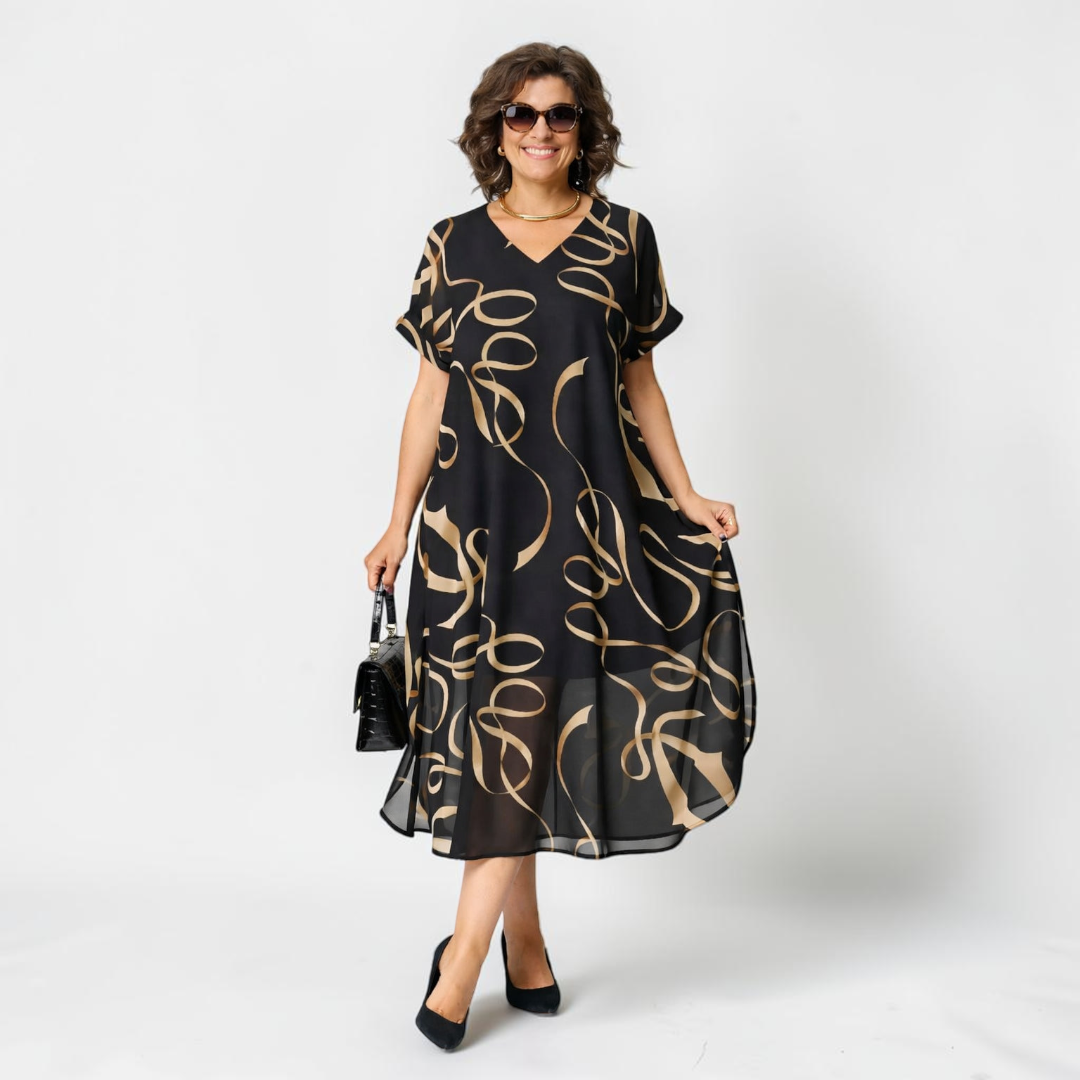 Ismara - Leichtes Midikleid mit V-Ausschnitt