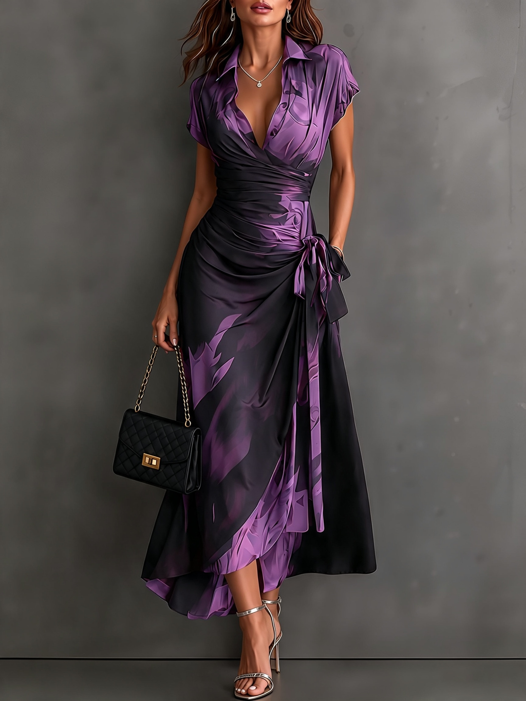 Kaia - Softtouch-Wickel-Hemdblusenkleid