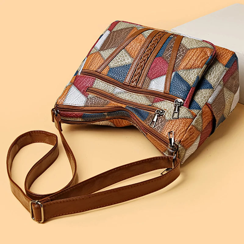 Lauranique - weichgriffige Patchwork-Umhängetasche