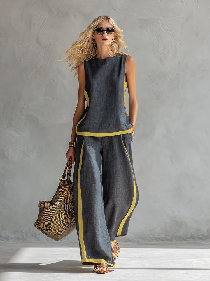 Quella - Fließendes Top & Hosen-Set