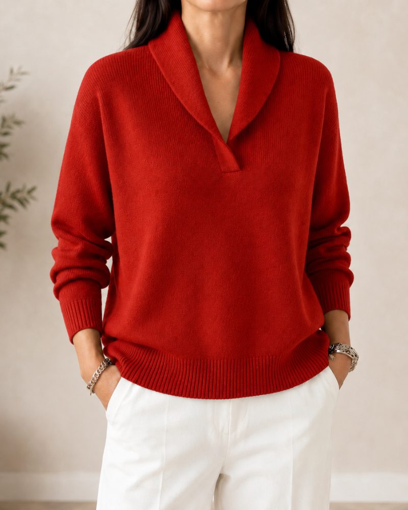 Amandina - Softtouch V-Ausschnitt-Pullover