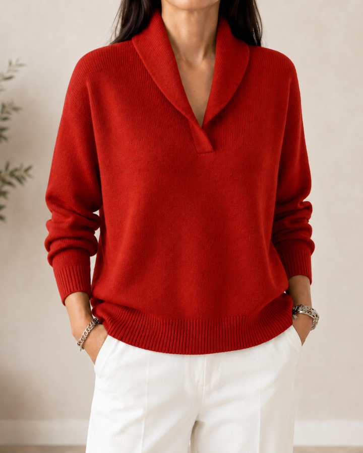 Amandina - Softtouch V-Ausschnitt-Pullover