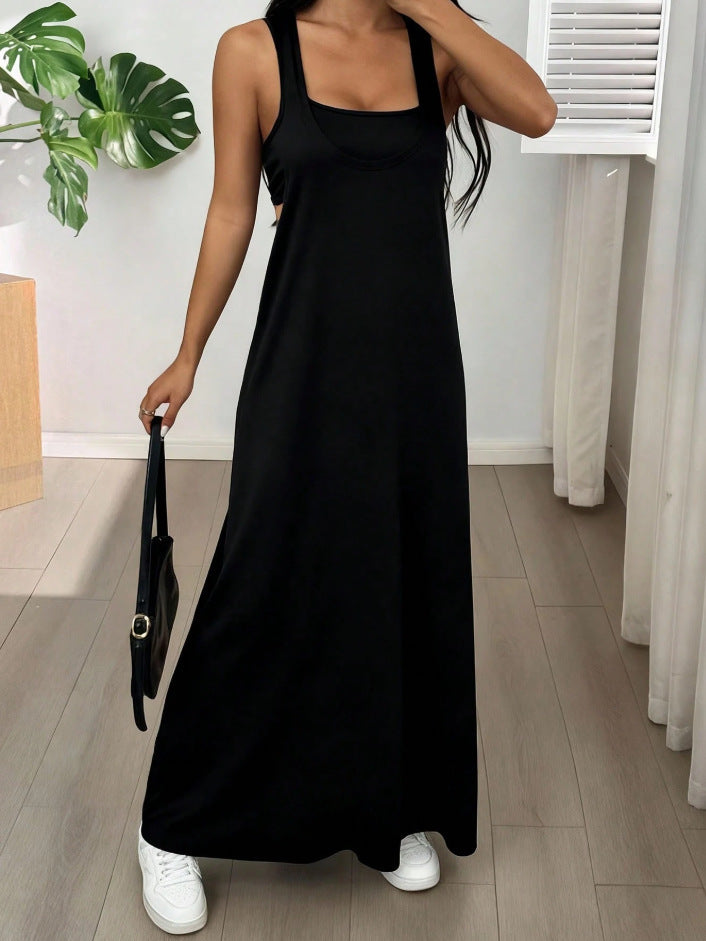 Evania - Zweiteiliges Maxikleid-Set im Lagenlook