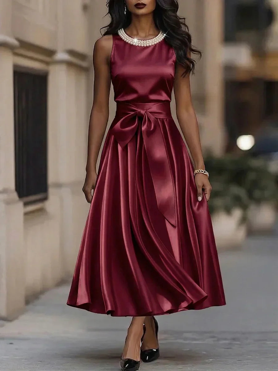 Sabine - Elegantes Midikleid mit Schleife