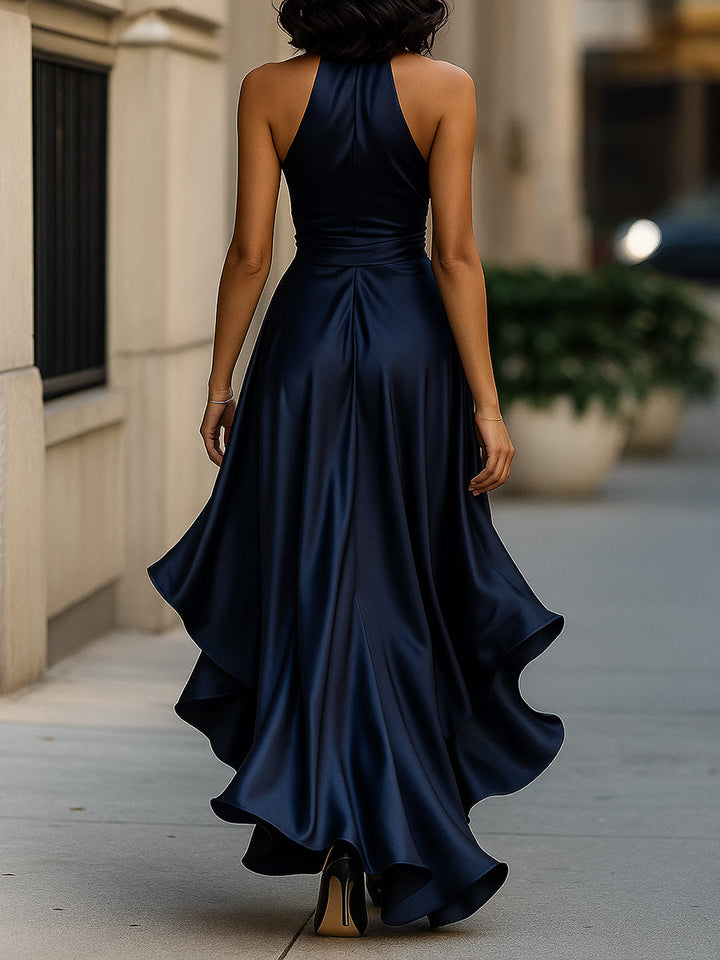 Palmer - Luxuriöses Wickel-Maxikleid mit Neckholder