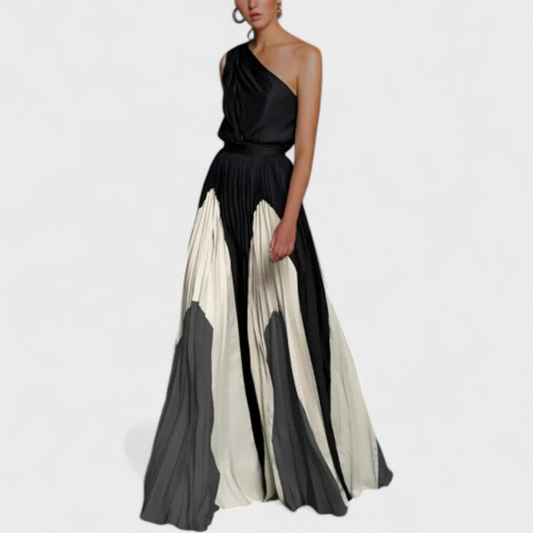 Elysia - Elegantes One-Shoulder-Plisseekleid