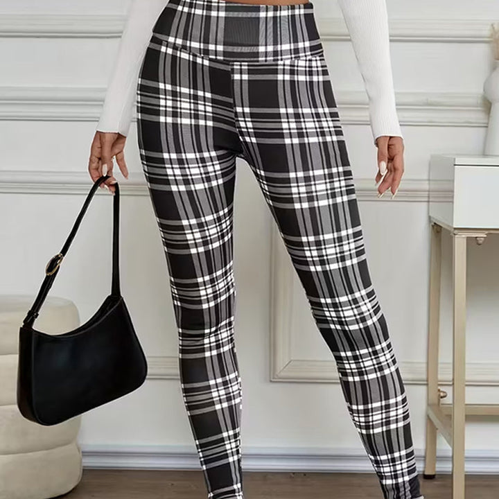 Estelyn - Klassische karierte Stretch-Leggings
