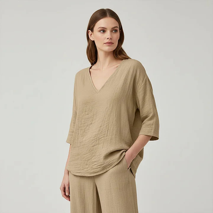 Rhianna - Elegante Bluse mit V-Ausschnitt
